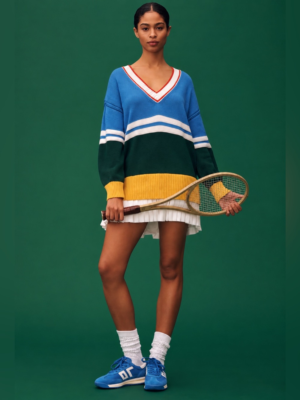 Daily Practice Anthropologie Colorblock Sweater Mini Dress Oversized XS